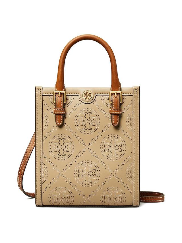 Womens Mini T Monogram Perforated Leather Tote Product Image