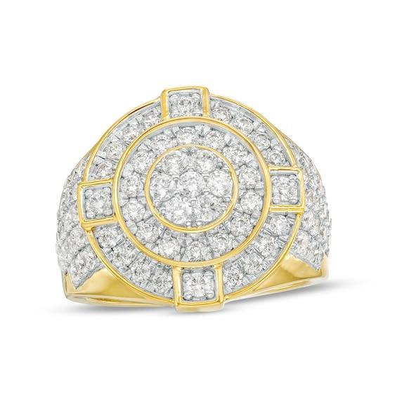 Men's 2-1/2 CT. T.w. Multi-Diamond Double Frame Ring in 10K Gold Product Image