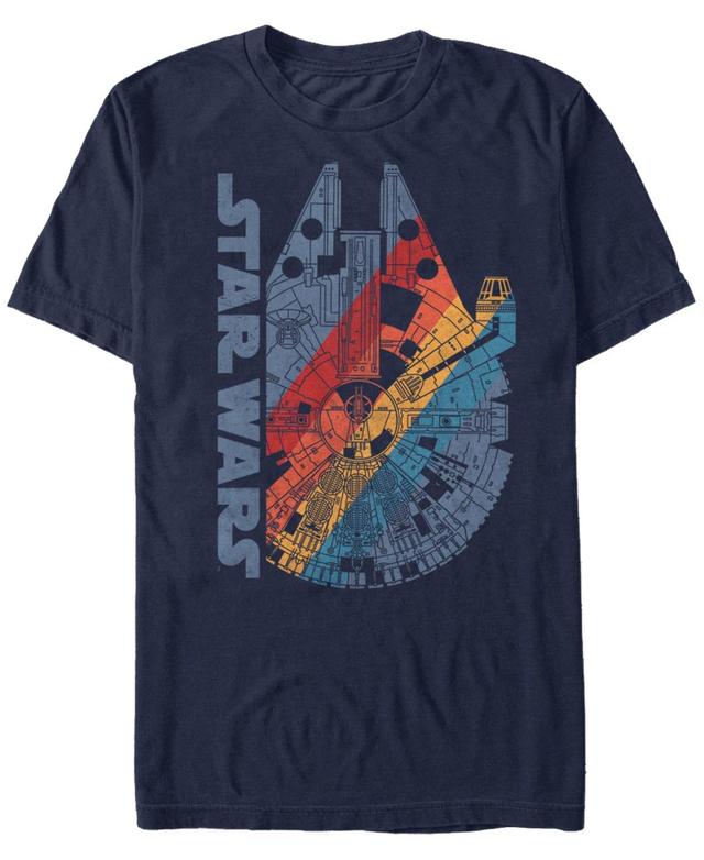 Star Wars Mens Classic Rainbow Millennium Falcon Logo Short Sleeve T-Shirt Product Image