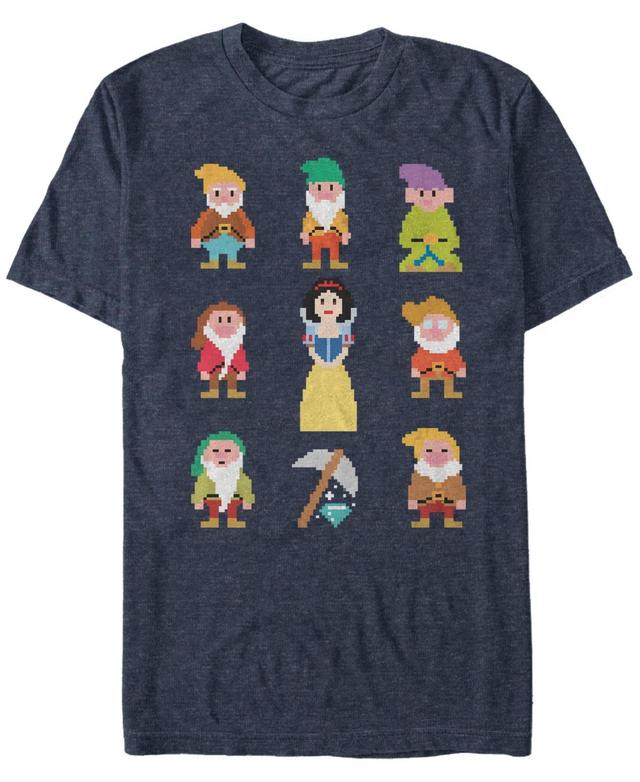 Disney Mens Snow White Pixelated Dwarf Crew Short Sleeve T-Shirt Product Image