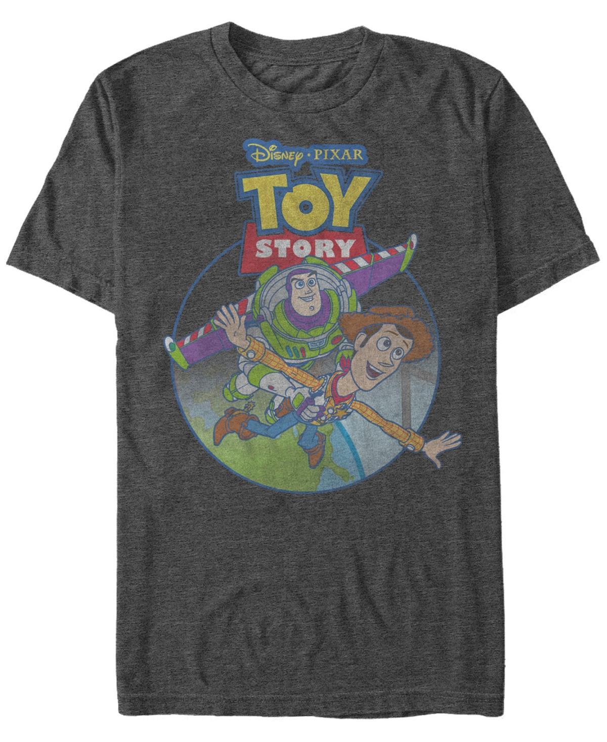 Mens Disney / Pixar Toy Story Woody Buzz Fly Poster Tee Grey Product Image