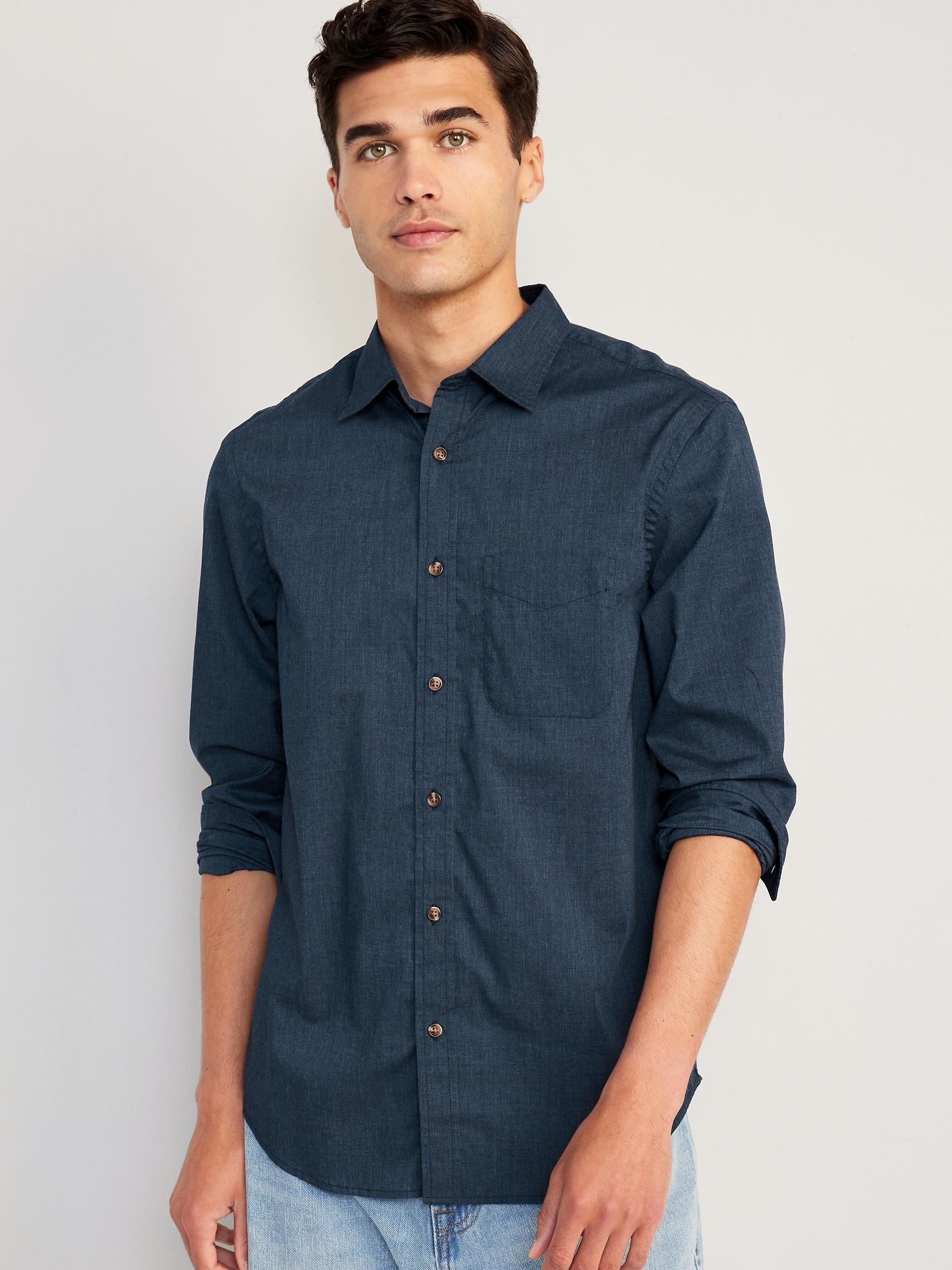 Regular Fit Built-In Flex Everyday Poplin Shirt for Men Product Image