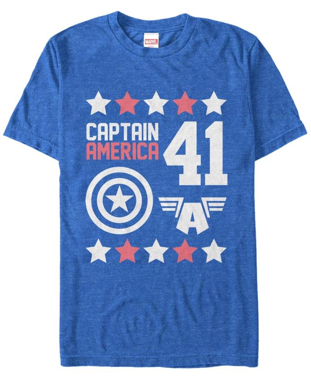 Mens Marvel Avengers Captain America Moto Graphic Tee Royal Grey Product Image