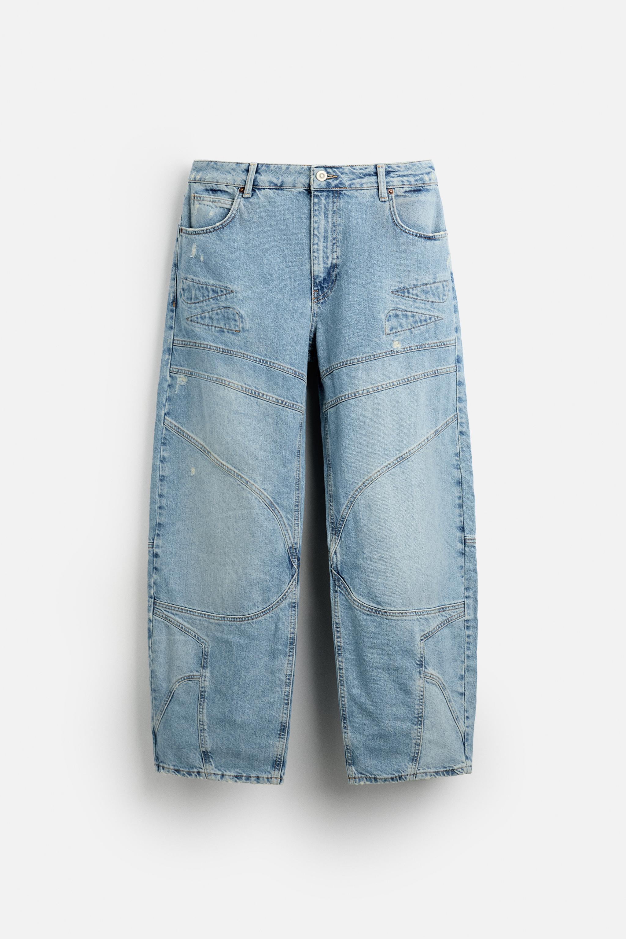 BARREL FIT JEANS WITH SEAMS Product Image