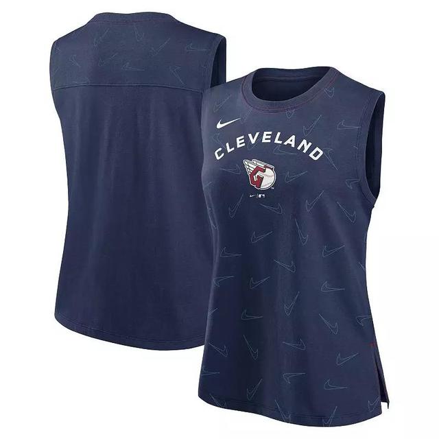 Womens Nike Navy Cleveland Guardians Muscle Play Tank Top Grd Blue Product Image