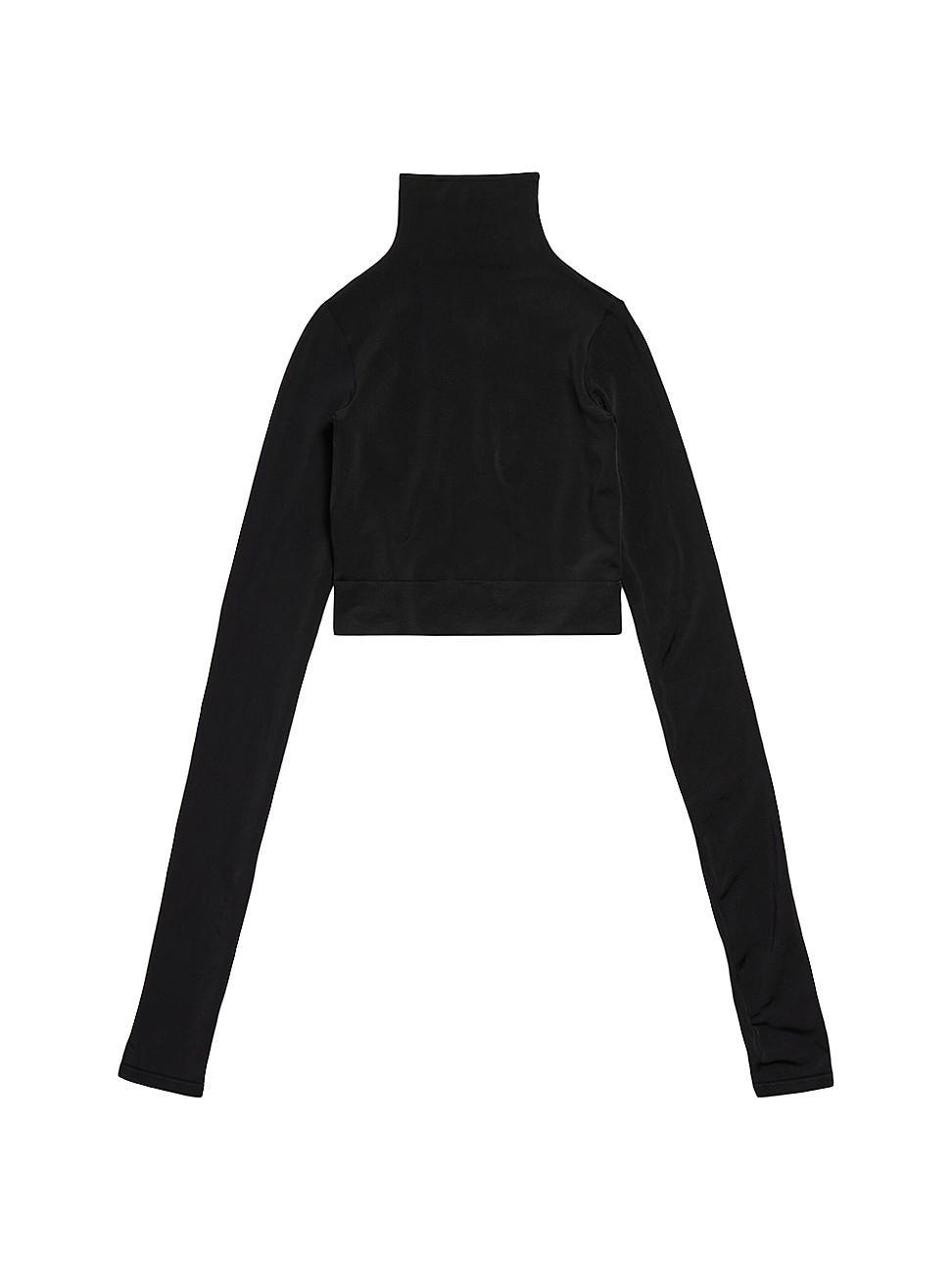 Womens Cropped Turtleneck T-Shirt Product Image