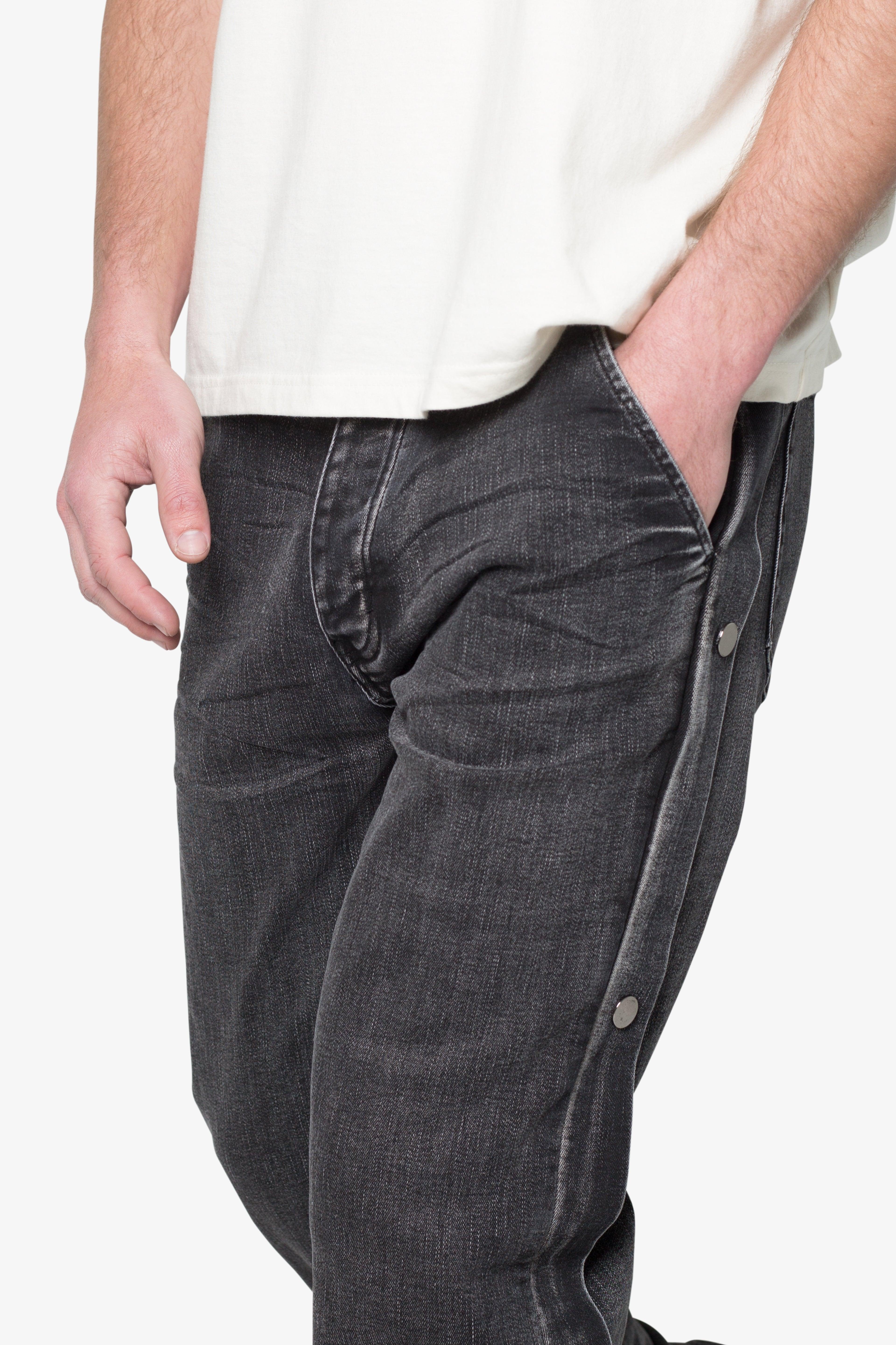 Snap Baggy Flare Denim - Black Product Image