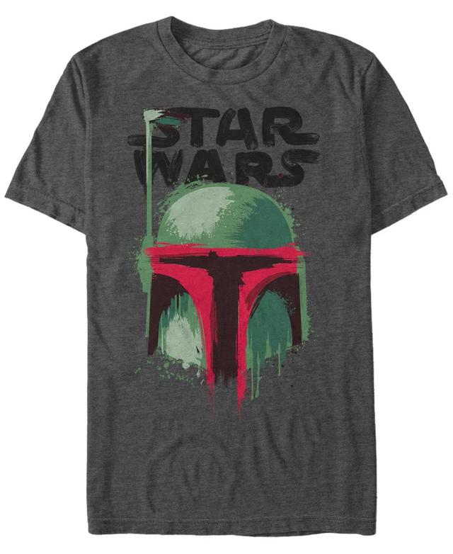 Mens Star Wars Boba Fett Brush Painted Tee Grey Heather Product Image