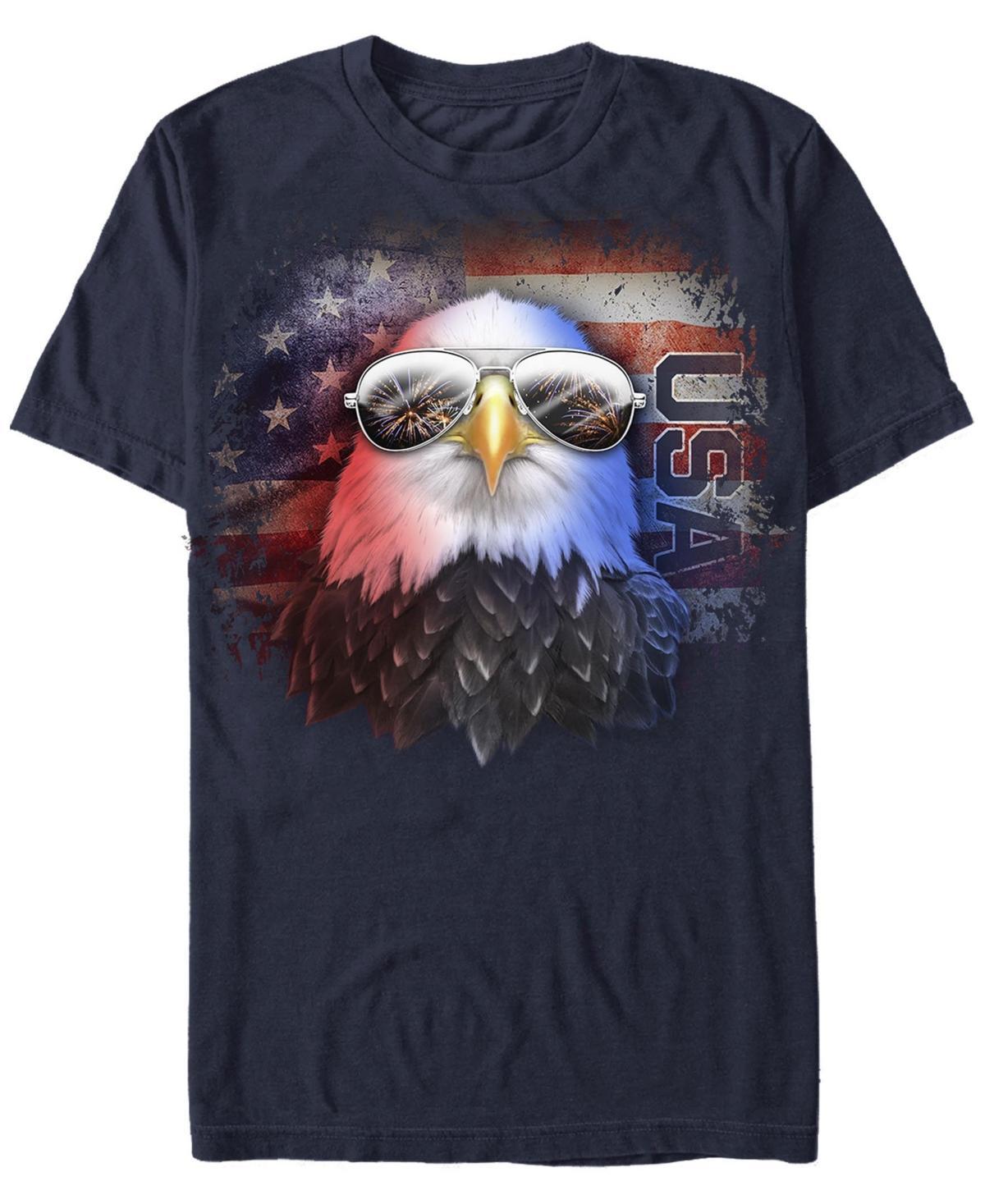 Mens Bald Eagle Sunglasses USA Graphic Tee Blue Product Image