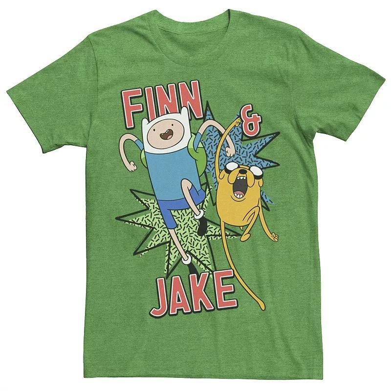 Mens Cartoon Network Adventure Time Finn & Jake Kapows Tee Royal Grey Product Image