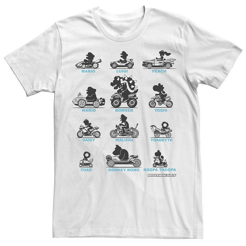 Mens Nintendo Super Mario Mario Kart Silhouette Racers Tee Product Image