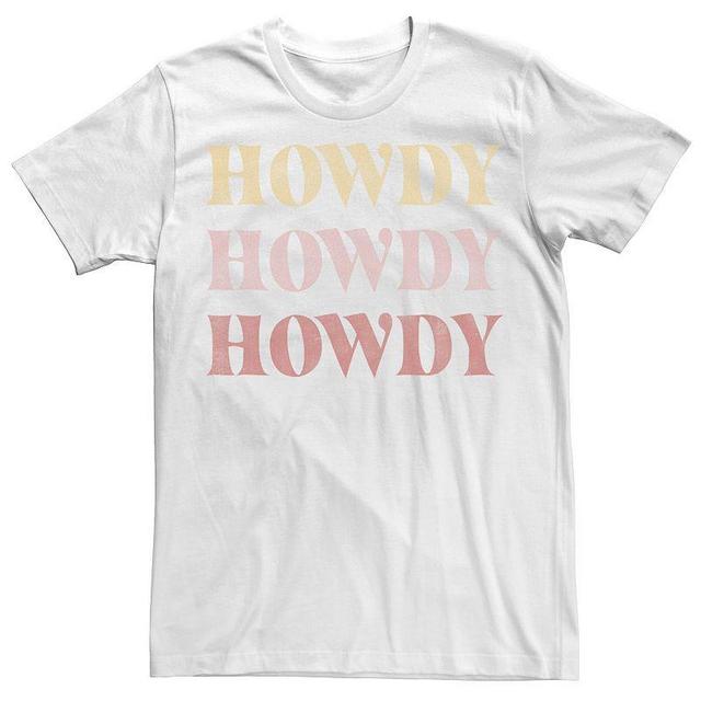 Mens Trendy Howdy Text Stack Tee Product Image