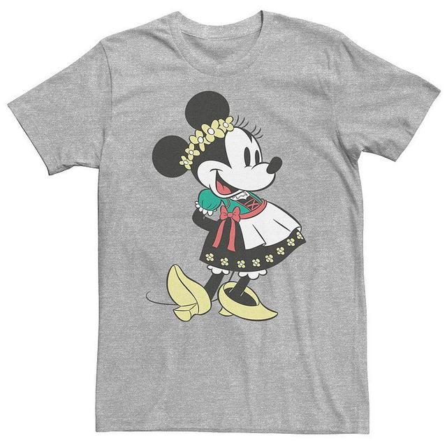 Big & Tall Disney Minnie Mouse Happy Dirndl Portrait Tee, Mens Athletic Grey Product Image