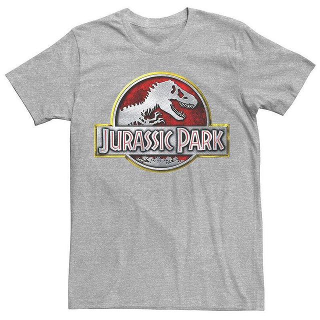 Mens Jurassic Park Chrome Logo Tee, Mens Royal Grey Product Image