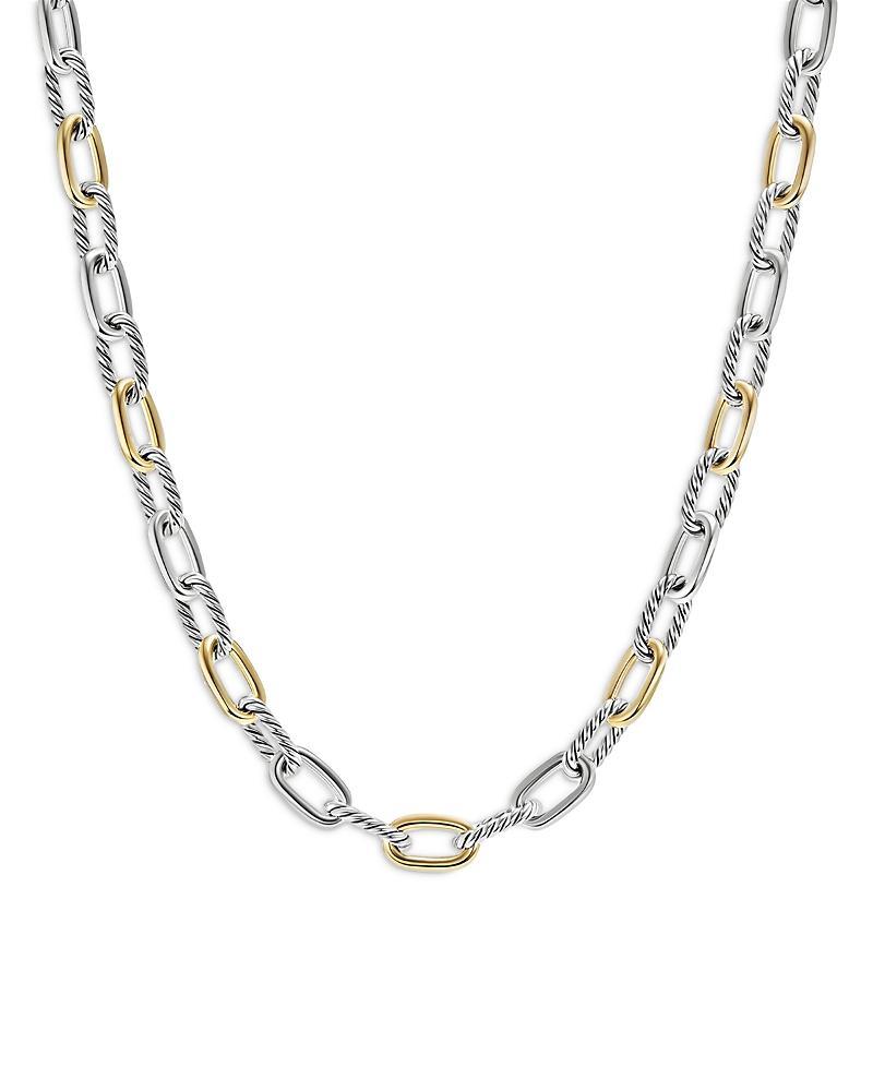 Womens Madison Chain Necklace in Sterling Silver with 18K Yellow Gold Product Image