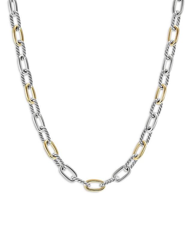 Womens Madison Chain Necklace in Sterling Silver with 18K Yellow Gold Product Image