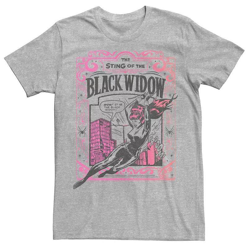 Mens Marvel The Sting Of The Black Widow Comic Cover Tee Athletic Grey Product Image