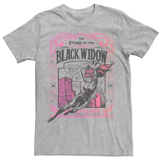 Mens Marvel The Sting Of The Black Widow Comic Cover Tee Athletic Grey Product Image