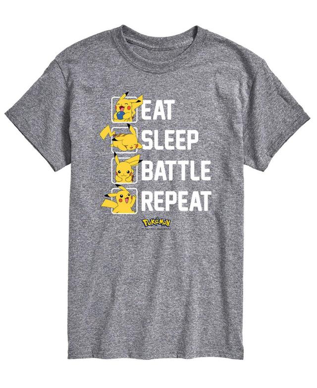 Airwaves Mens Pokemon Eat Sleep Battle Graphic T-shirt Product Image