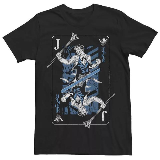 Mens Batman Joker Blue Hue Playing Card Tee Product Image