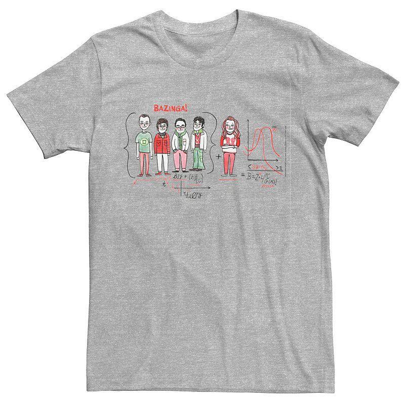 Mens The Big Bang Theory Group Shot Equation Sketches Tee Athletic Grey Product Image