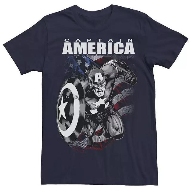 Mens Marvel Captain America Patriot Portrait Graphic Tee Blue Product Image