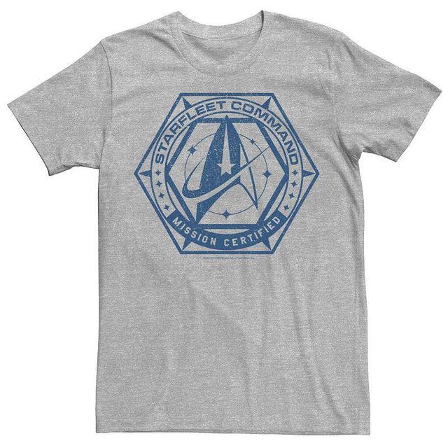 Mens Star Trek Starfleet Command Badge Tee Athletic Grey Product Image