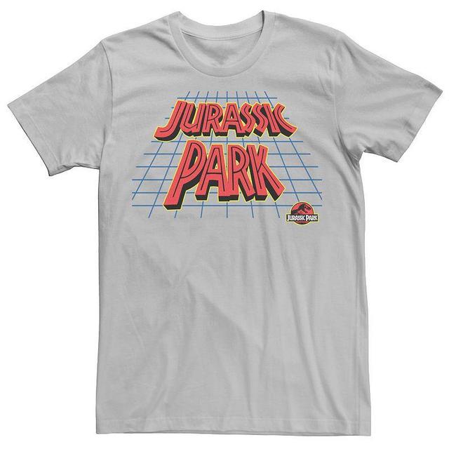 Mens Jurassic Park Tilted Grid Logo Tee Kelly Grey Product Image