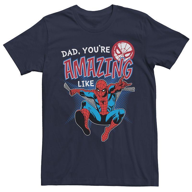 Mens Spider-Man Amazing Dad Tee Blue Product Image