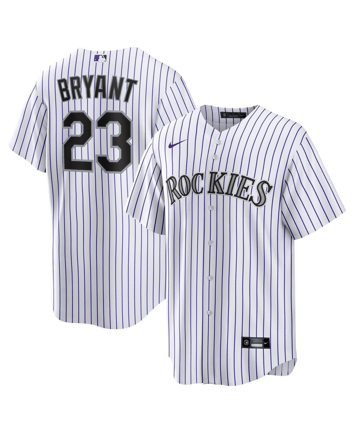 Mens Nike Kris Bryant White, Purple Colorado Rockies Replica Player Jersey - White, Purple Product Image