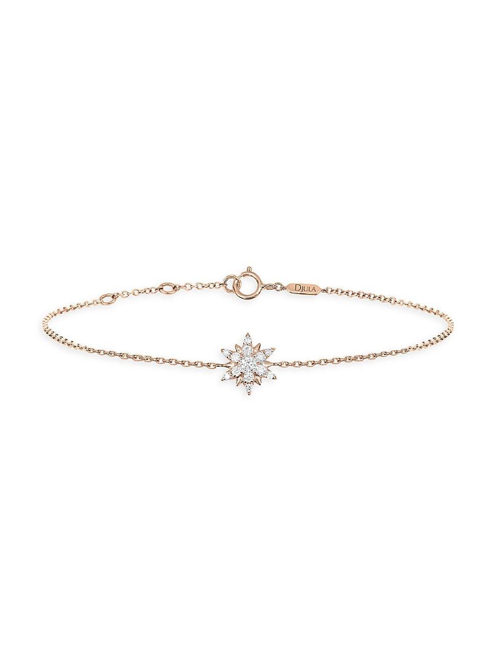 Womens Magic Touch 18K Rose Gold & Diamond Sun Chain Bracelet Product Image