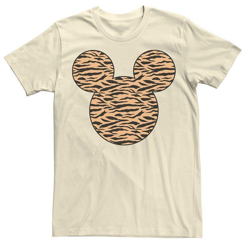 Mens Disney Mickey & Friends Mickey Tiger Print Fill Tee Natural Product Image