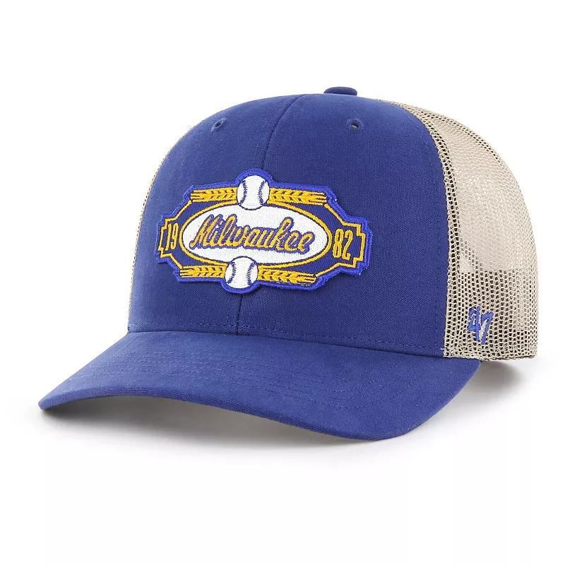 Mens 47 Royal Milwaukee Brewers Local Haven Trucker Snapback Hat Product Image