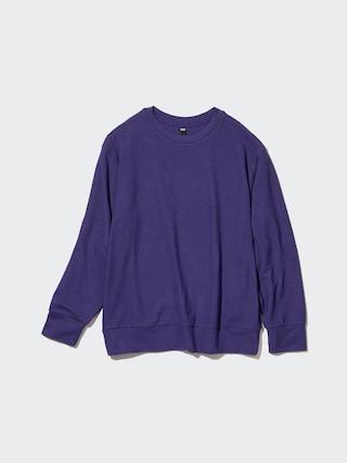 UNIQLO US Women's Soft Knitted Fleece Crew Neck Long-Sleeve T-Shirt Purple XL UNIQLO US  XL  female Product Image