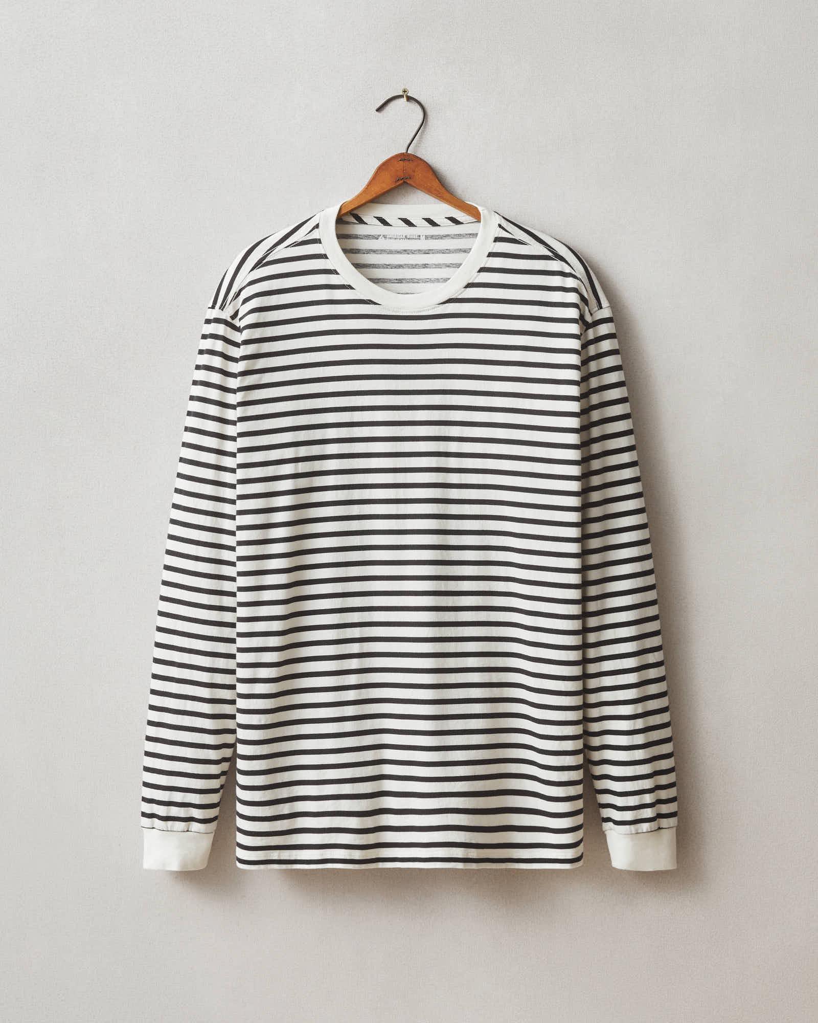 Classic Crew Long Sleeve - Navy Stripe Product Image