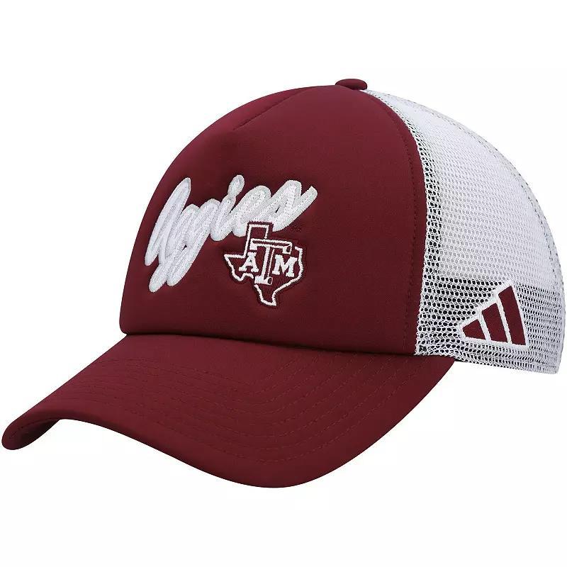 Mens adidas Maroon Texas A&M Aggies Script Trucker Snapback Hat Product Image