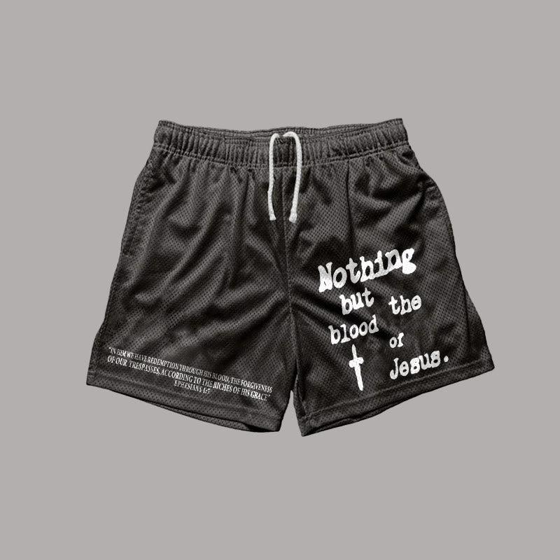 Nothing But Blood Of Jesus Print Shorts Product Image