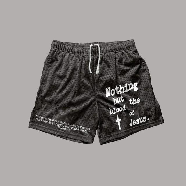 Sopula Nothing But Blood Of Jesus Print Shorts Product Image