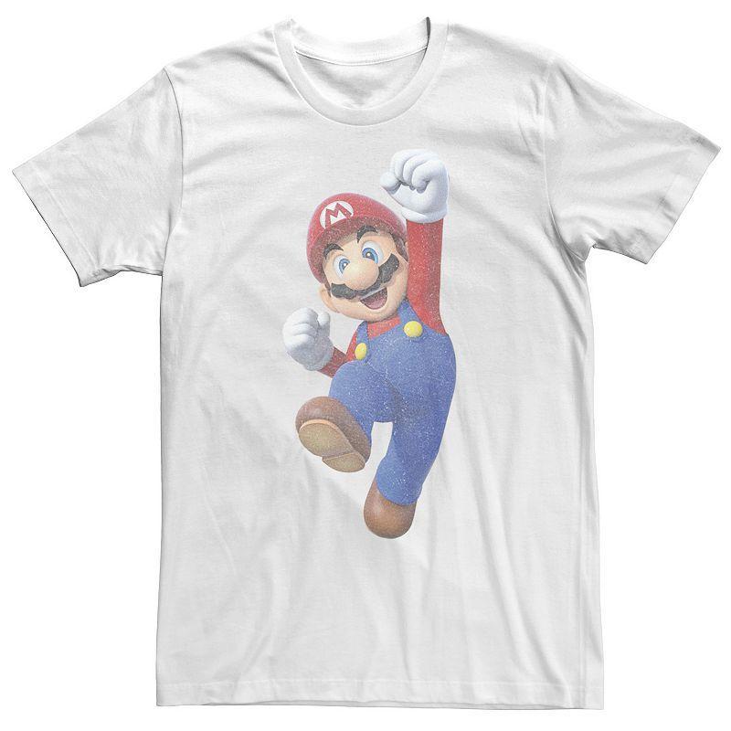 Mens Super Mario Faded Mario Jump Portrait Tee Product Image