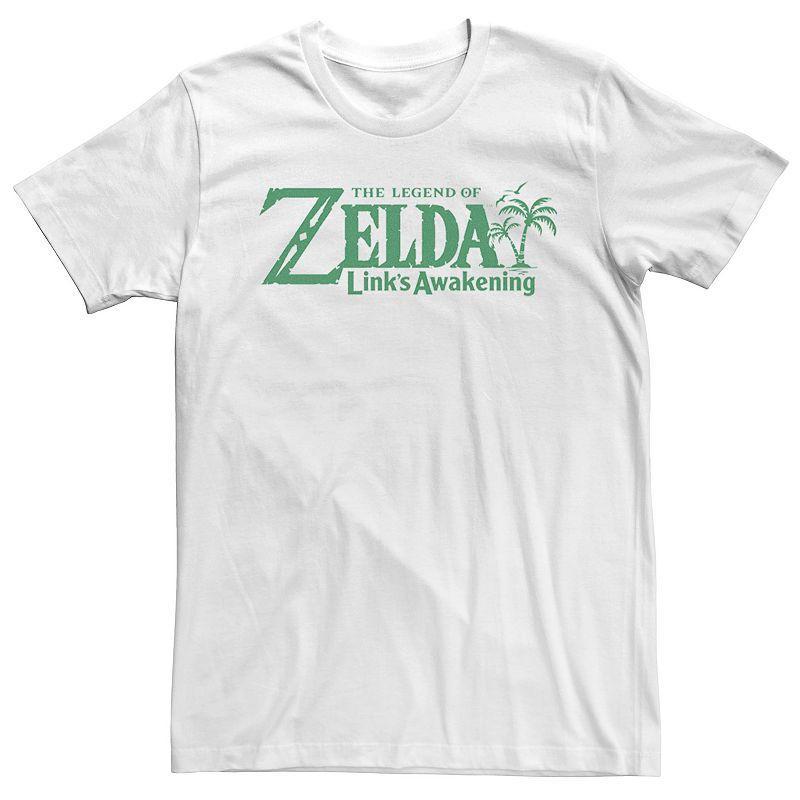 Mens Nintendo Links Awakening Palm Trees Green Text Short Sleeve Tee Product Image