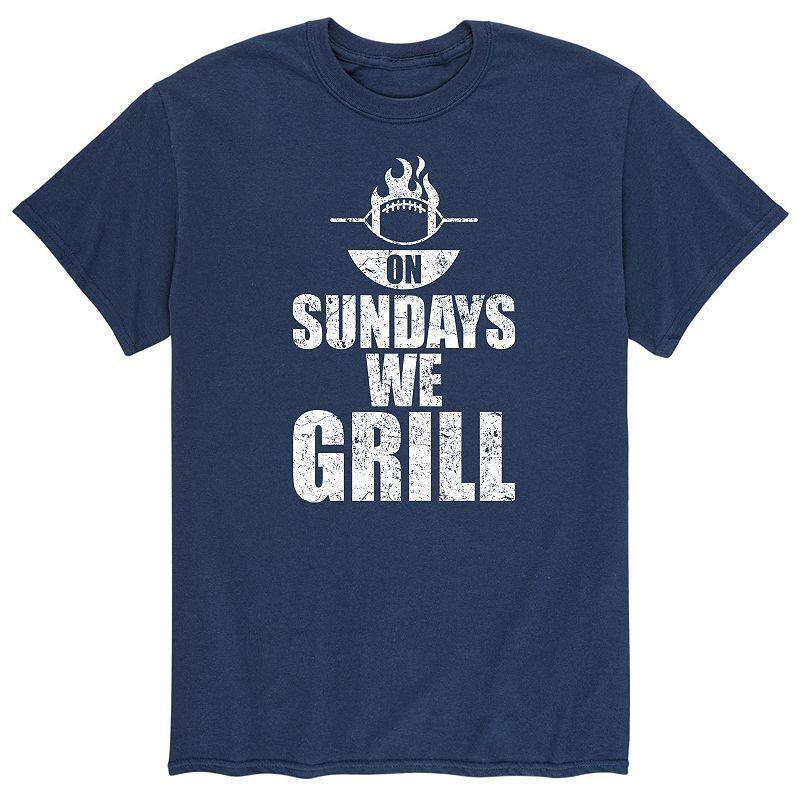 Mens Sundays We Grill Tee Blue Product Image