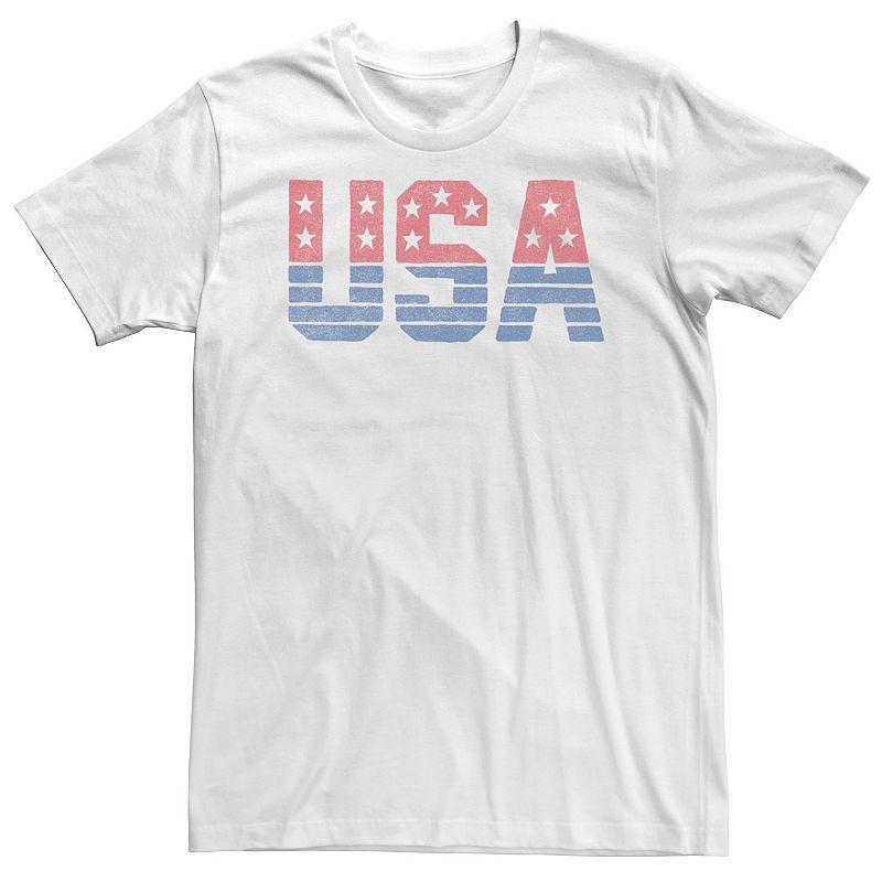 Big & Tall Americana Red Blue USA Stars and Stripes Tee, Mens Product Image