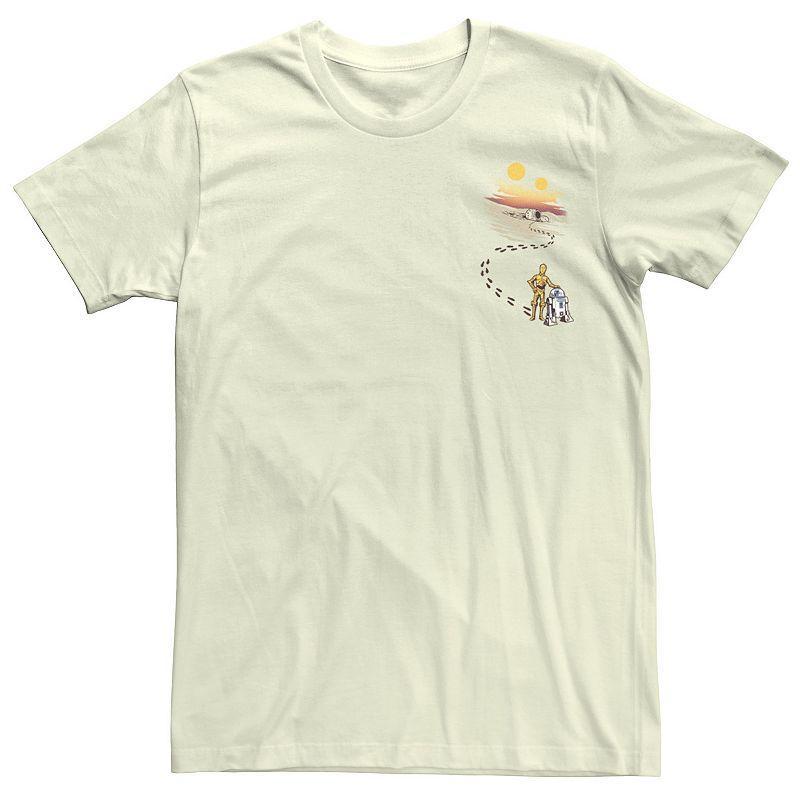 Mens Star Wars C-3PO R2-D2 Desert Footprints Tee Product Image