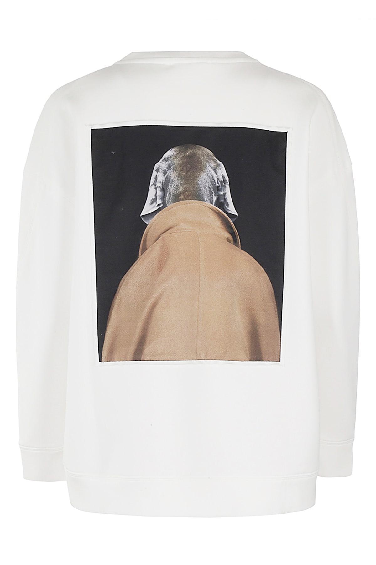 MAX MARA Logo Embroidered Crewneck Sweatshirt In White Product Image