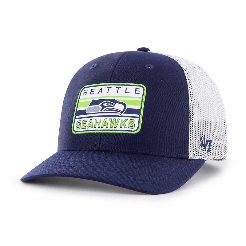 Mens 47 /White Seattle Seahawks Drifter Adjustable Trucker Hat, Blue Product Image