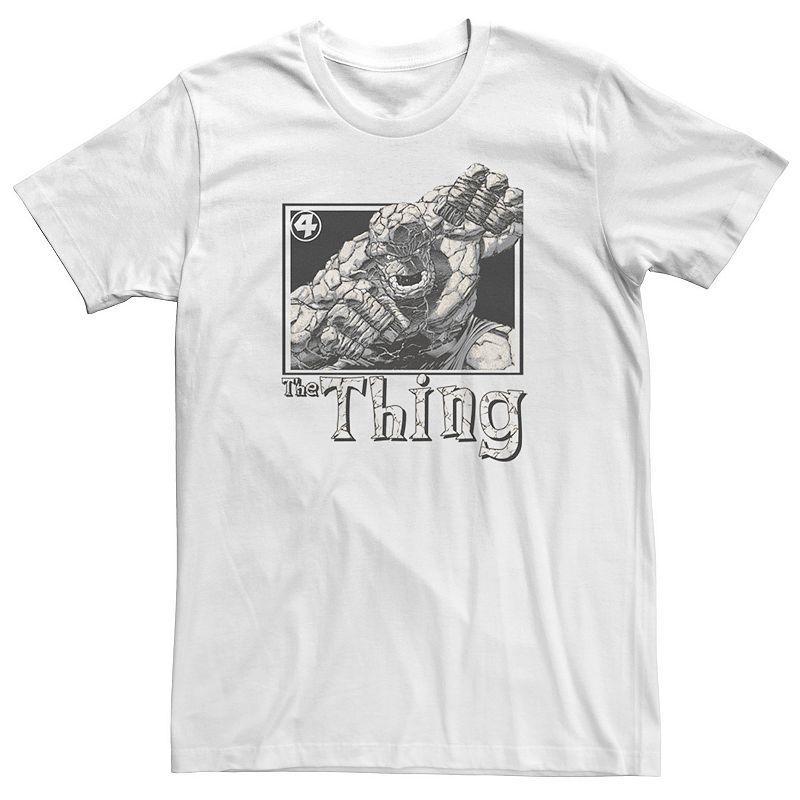 Big & Tall Marvel Fantastic Four The Thing Simple Portrait Tee, Mens Athletic Grey Product Image