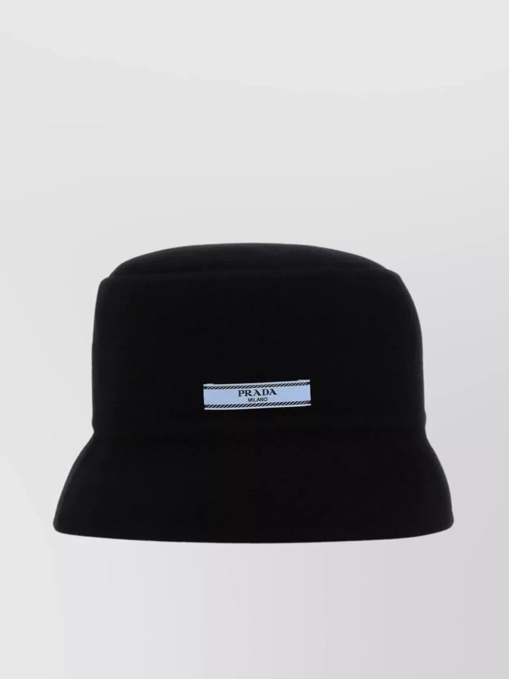 Cashmere Wide Brim Bucket Hat In Black product image