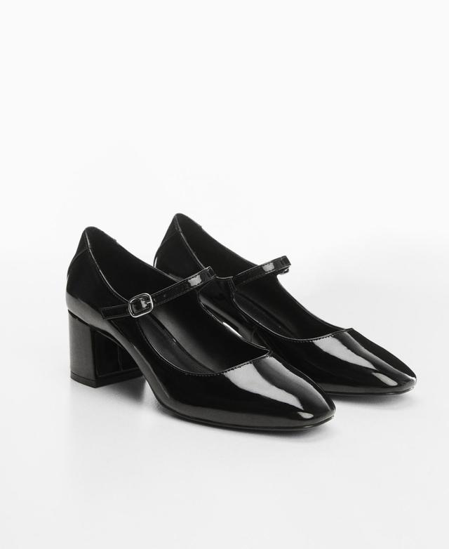 MANGO - Patent leather-effect heeled shoes blackWomen Product Image