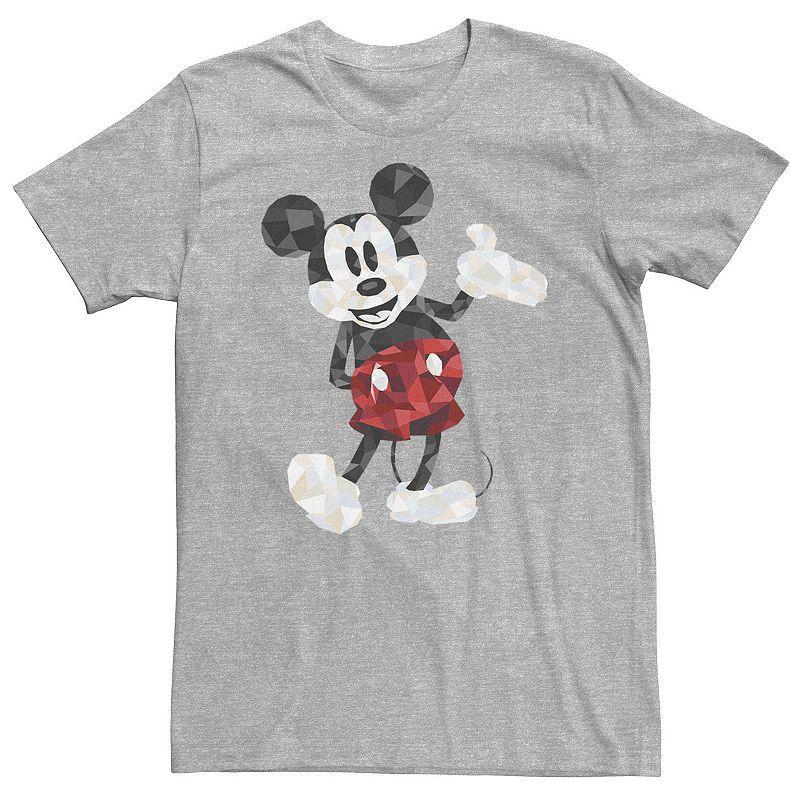 Big & Tall Disney Mickey Mouse Poly Mickey Portrait Tee, Mens Med Grey Product Image