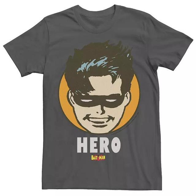 Mens Batman Vintage Robin Hero Circle Portrait Tee Grey Product Image